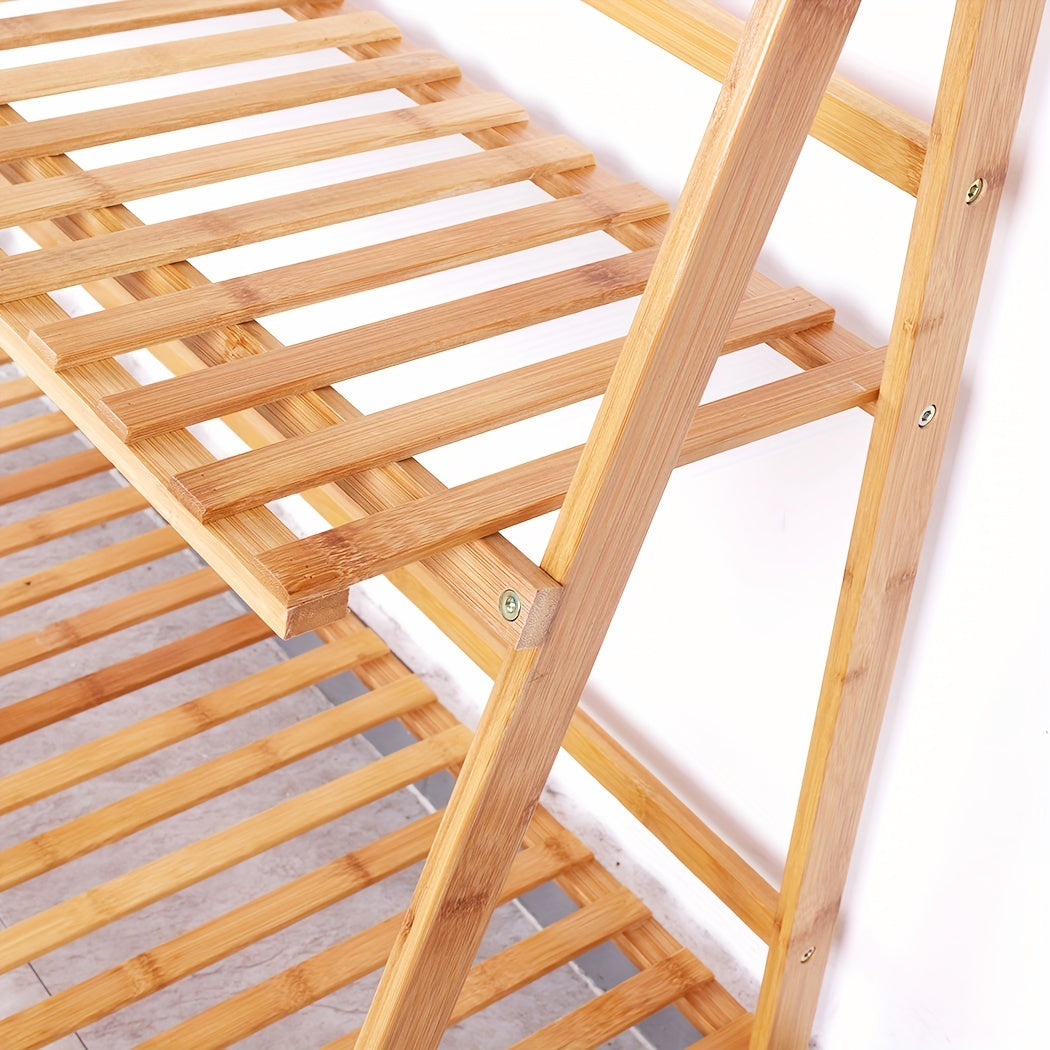 100cm Bamboo 3 Tier Foldable Plant Display Shelf For Outdoor And Indoor Use