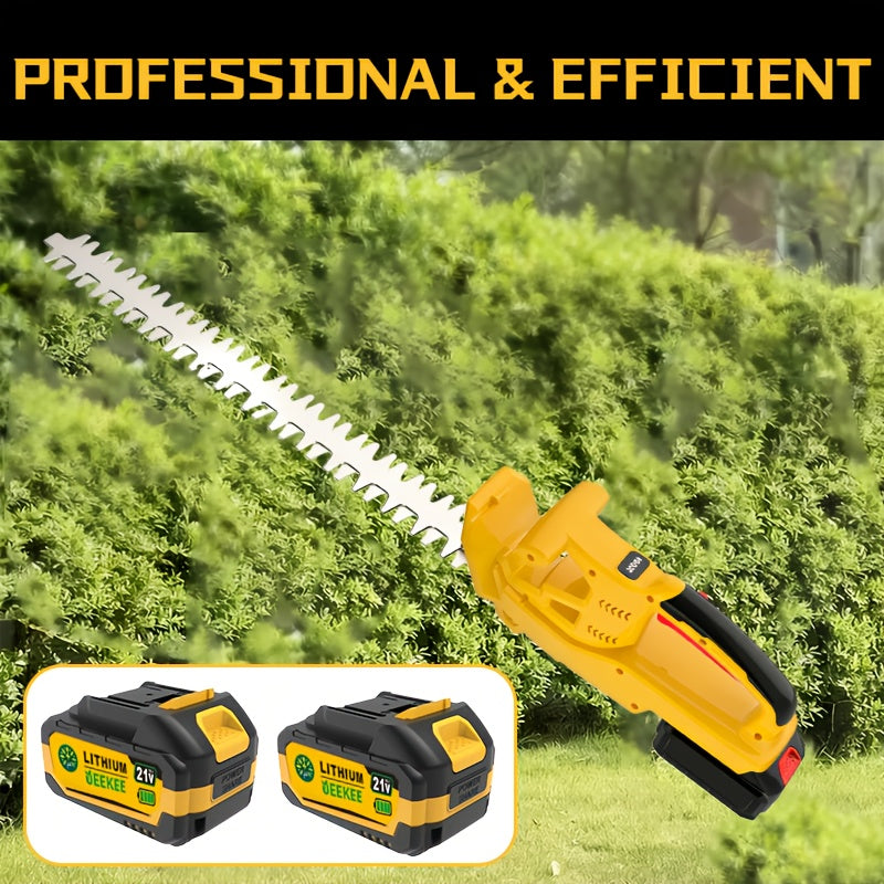 21V Rechargeable Hedge Trimmer With Rotating Handle For Lawn And Shrub Care