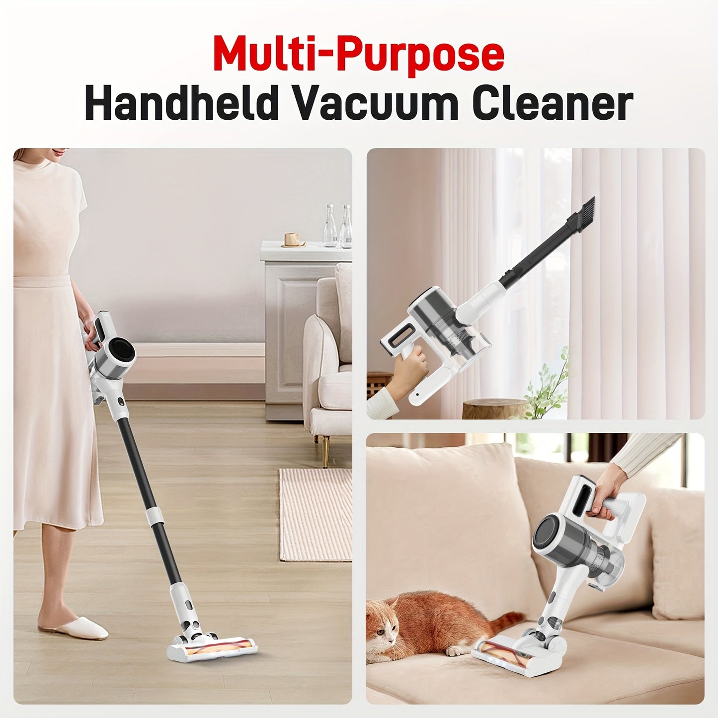 Cordless Vacuum Cleaner 35000 To 46000 Pa Lightweight