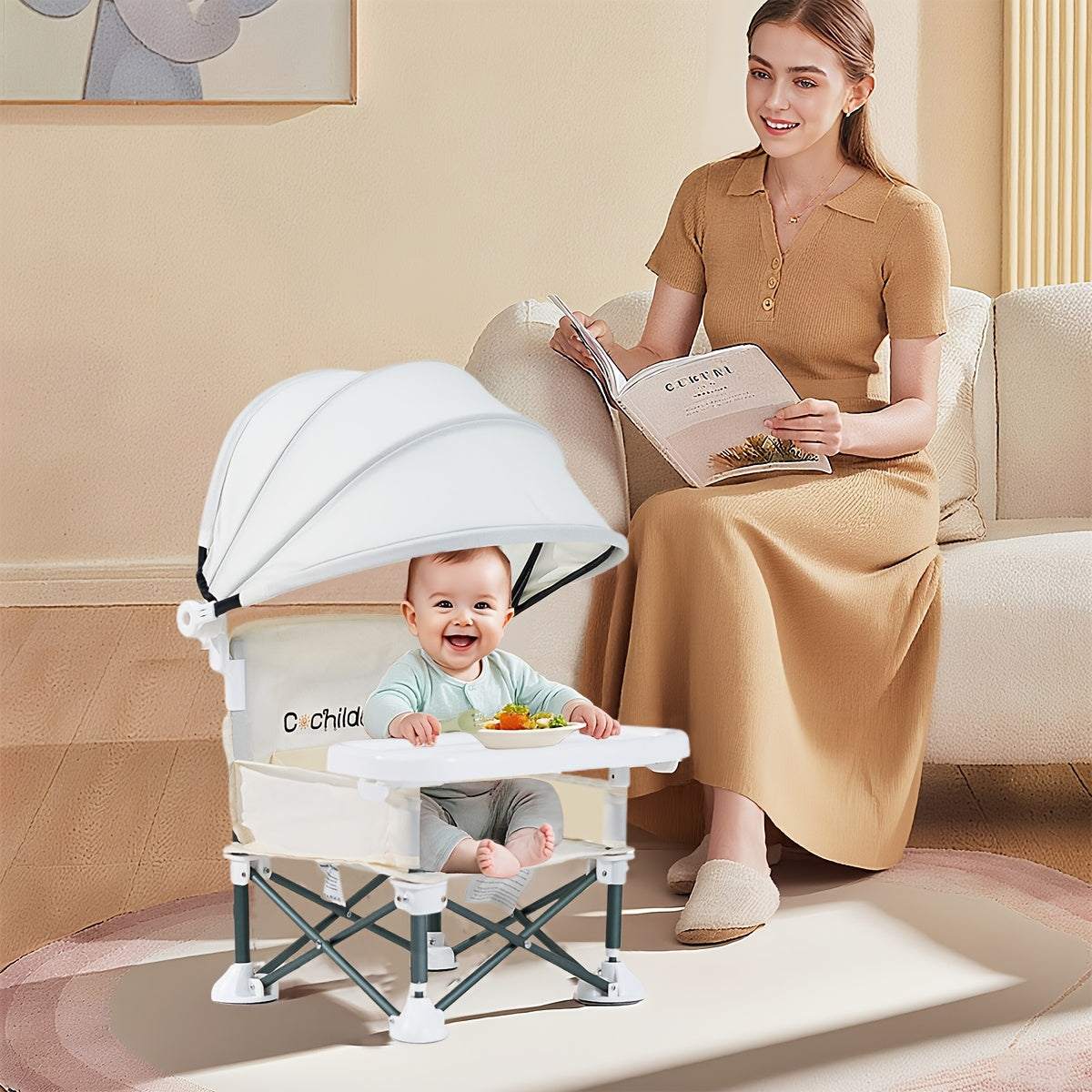 Cochildor Portable Booster Seat and High Chair with Detachable Tray