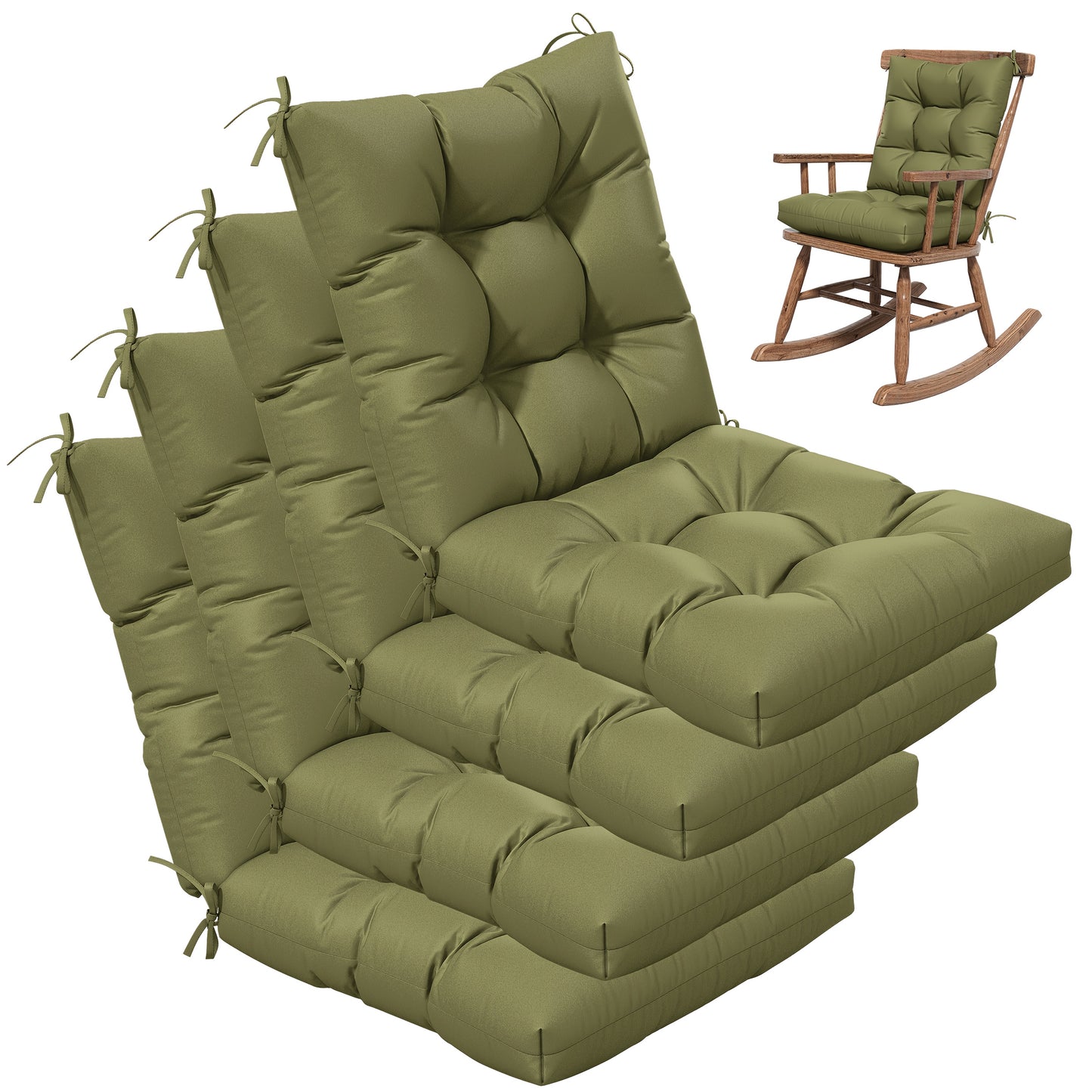Set of 4 Outdoor Swing Cushions 22.5x22.5 Inches Waterproof All Season