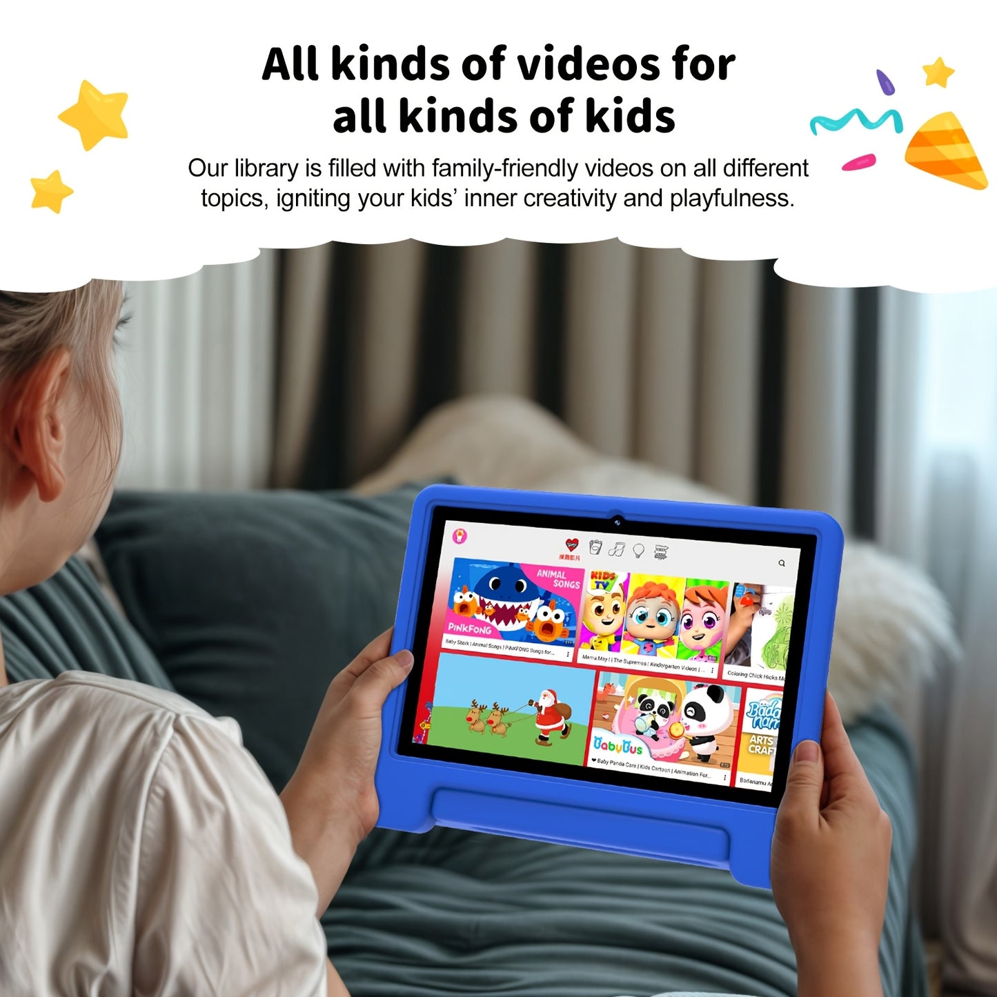 Android 13 Tablet, 10.1-inch Kids Tablet, 1280*800, 4GB(2GB+2GB Expandable) ROM, 32GB RAM, WiFi, 5000mAh, Dual Camera, Parental Controls, Preloaded Apps, Games, Learning Education Tablet with Case, Tablet PC, Eye-Protection,