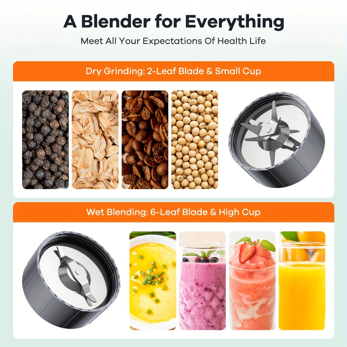 900W Cold Press Juicer And Blender Set With BPA Free Portable Cups For Smoothies