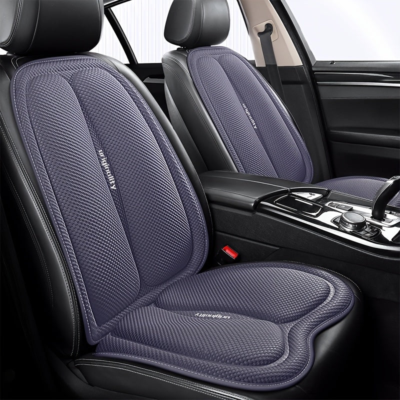 Car Accessories 2-Piece Set, Universal Square Car Seat Cushion + Backrest Pad for All-Season Use – Breathable & Cool in Autumn/Warming Winter Comfort Design. Easy to Install Multi-Layered Space Patterns, Perfect