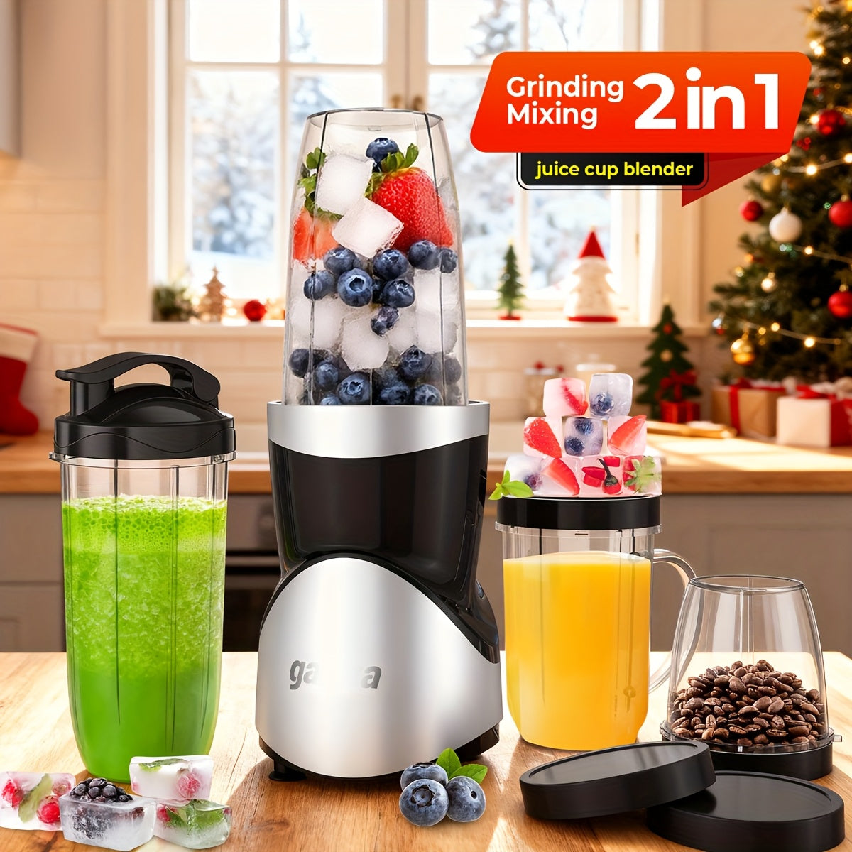 900W Smoothie Blender Set 15Pcs With 4 BPA Free Cups