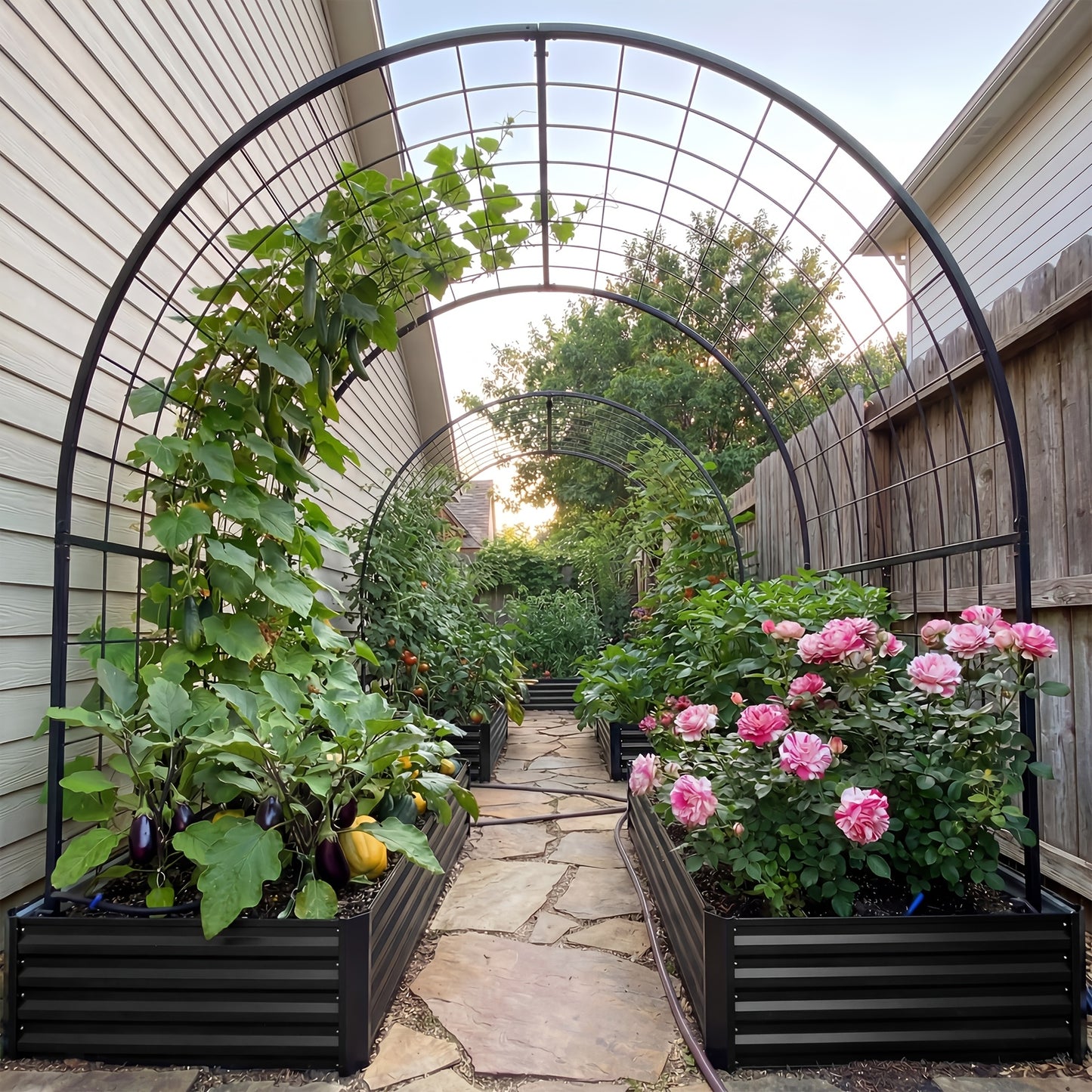 Metal Raised Garden Bed Galvanized Outdoor Planter 4x2x1ft 6x3x1ft 8x4x2ft Herbs