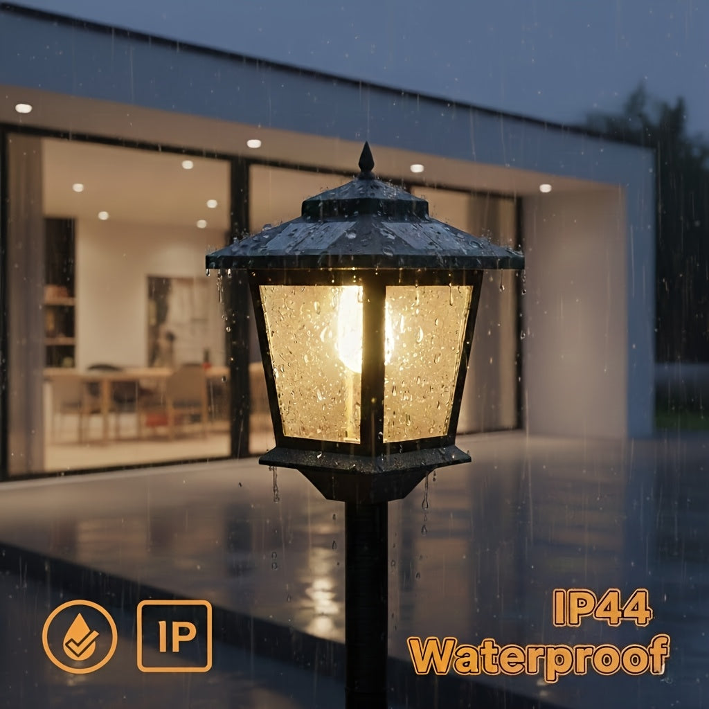2 Pack 63 Inch Solar Lamp Post Lights Outdoor Aluminum Poles Bulbs Included