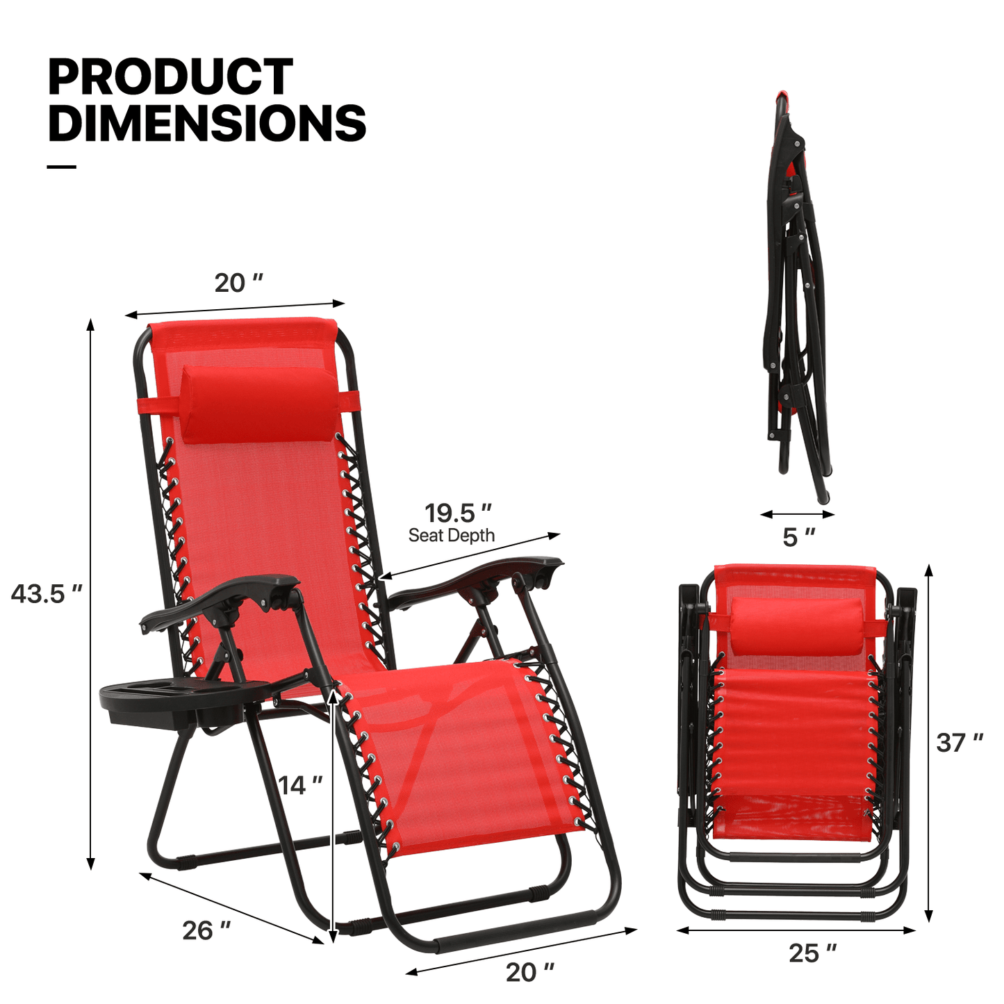 MoNiBloom Zero Gravity Chairs Set of 2 Outdoor Folding Patio Lounge Chairs