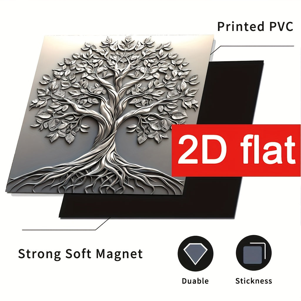 2D Flat, 1pc Tree of Life Magnetic Dishwasher Door Cover - 2D Flat Vinyl Art Print, Easy to Apply & Clean, Indoor Rectangular Dishwasher Trim, Elegant Kitchen Decor, 23.03 x 25.59 Inches, Dishwasher Magnetic Cover Decorative,