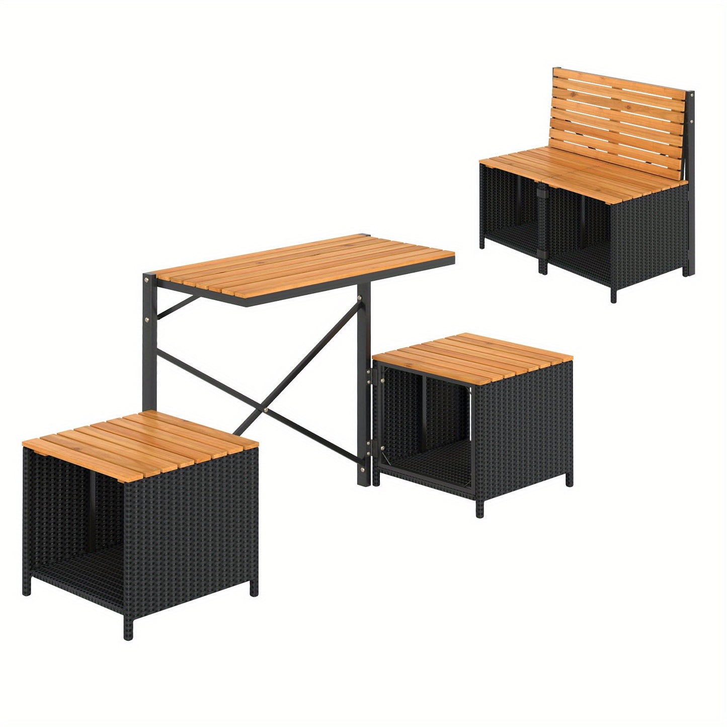 Outdoor Convertible Bench LIFEZEAL 2 In 1 Picnic Table Set Garden Loveseat