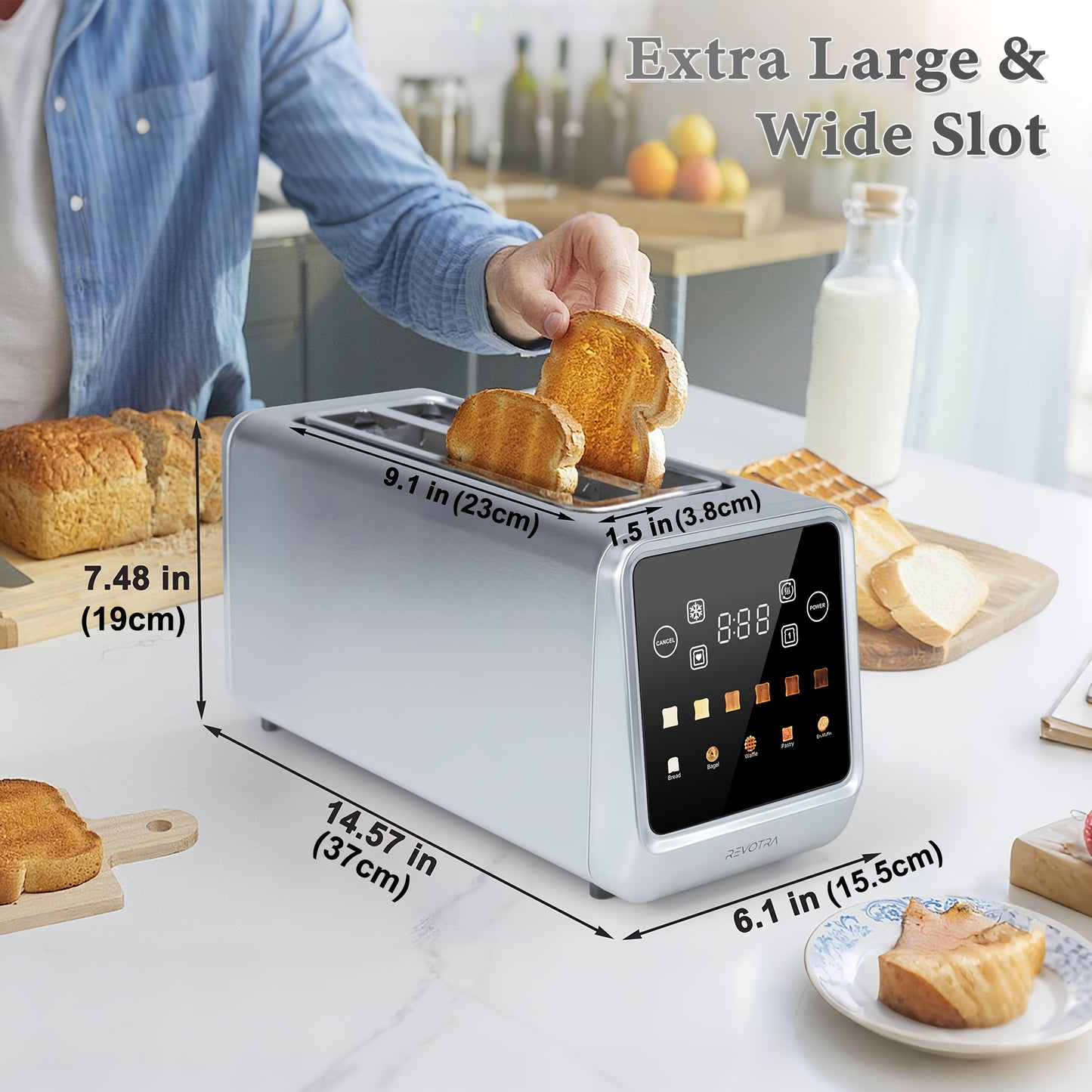 Long Slot 4 Slice Toaster With Touch Screen Display