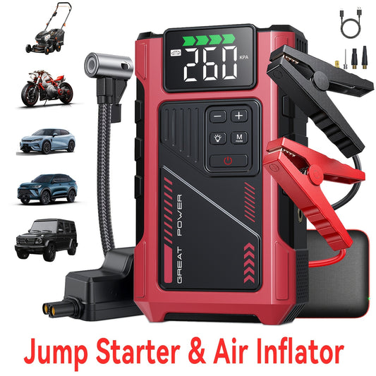 5000A Portable Wireless Car Jump Starter With Air Compressor And USB Output