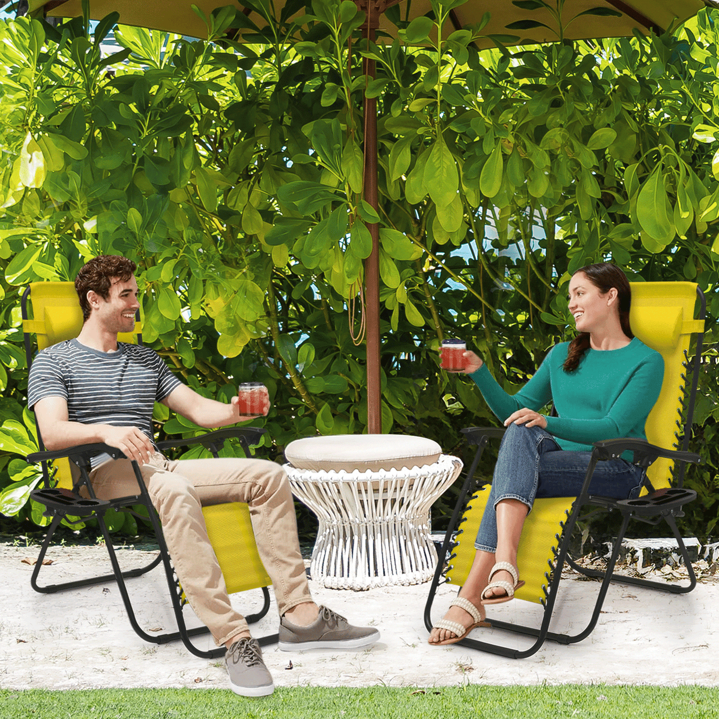 MoNiBloom Zero Gravity Chairs Set of 2 Outdoor Folding Patio Lounge Chairs
