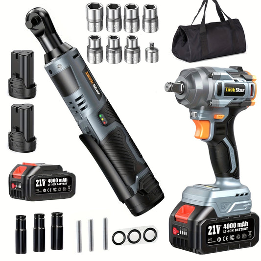 Electric Ratchet Wrench 400 Nm Impact Wrench With Variable Speed Trigger Charger