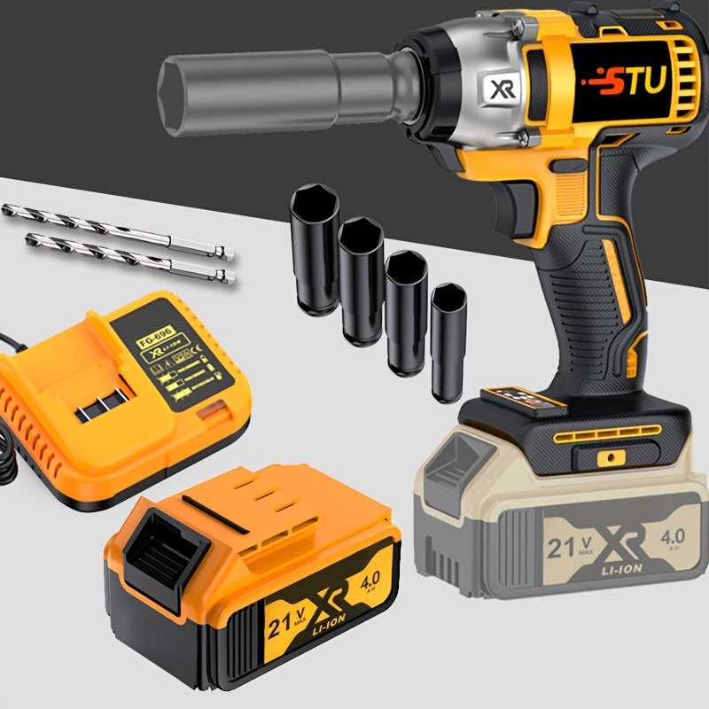 21V Electric Impact Wrench Heavy Duty Cordless Lithium Battery Tool Fast Charger