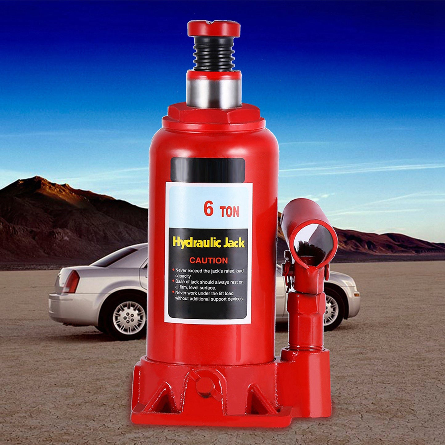 6T Hydraulic Bottle Jack For Lifting Cars Vans And Vehicles