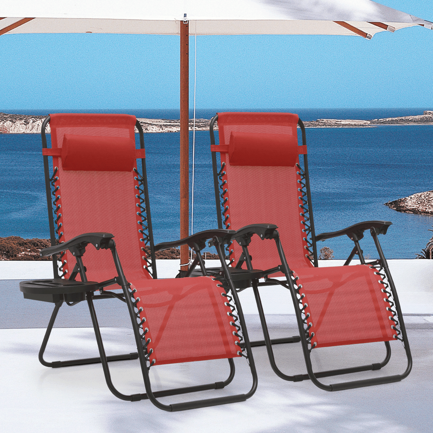 MoNiBloom Zero Gravity Chairs Set of 2 Outdoor Folding Patio Lounge Chairs