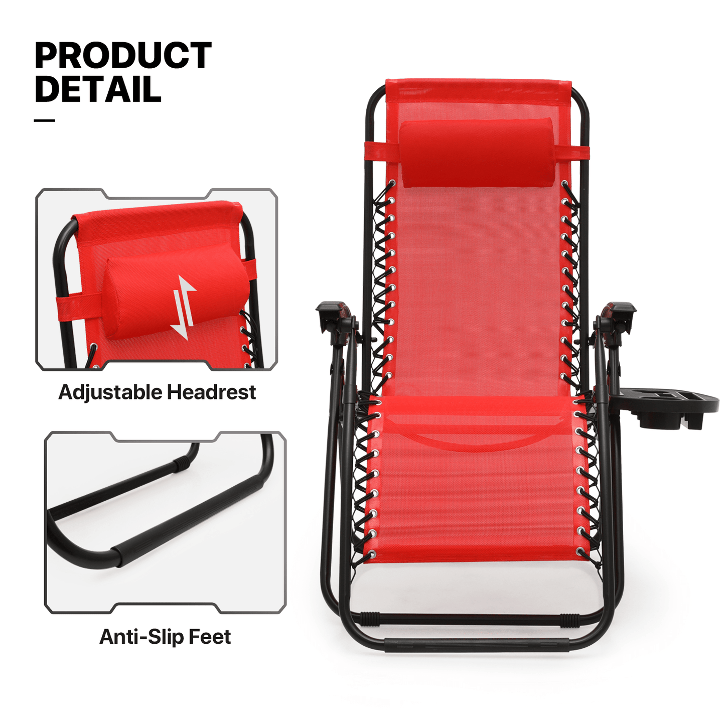 MoNiBloom Zero Gravity Chairs Set of 2 Outdoor Folding Patio Lounge Chairs