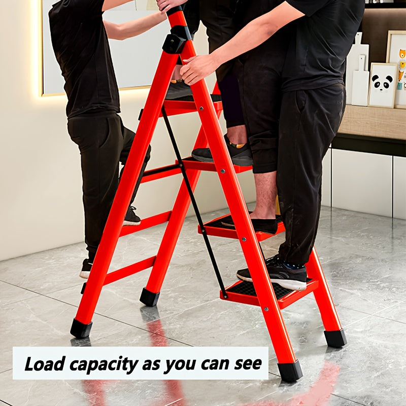 Foldable Footstool Ladder 3 Steps 400 Lb Capacity Non Slip Pedals