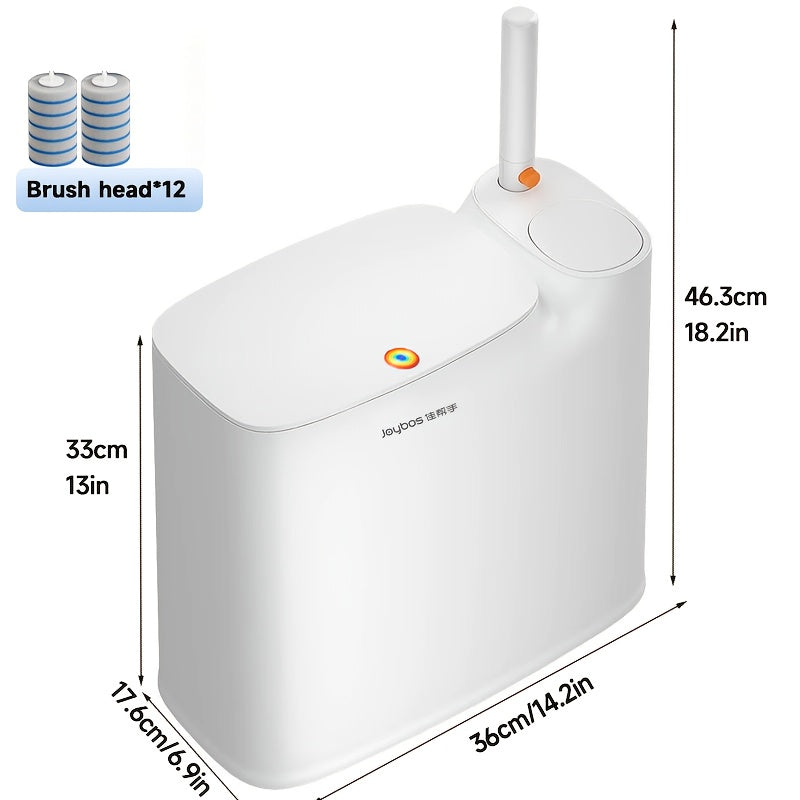 2 In 1 Trash Can With Toilet Brush Holder Bathroom Plastic Floor Mount JOYBOS