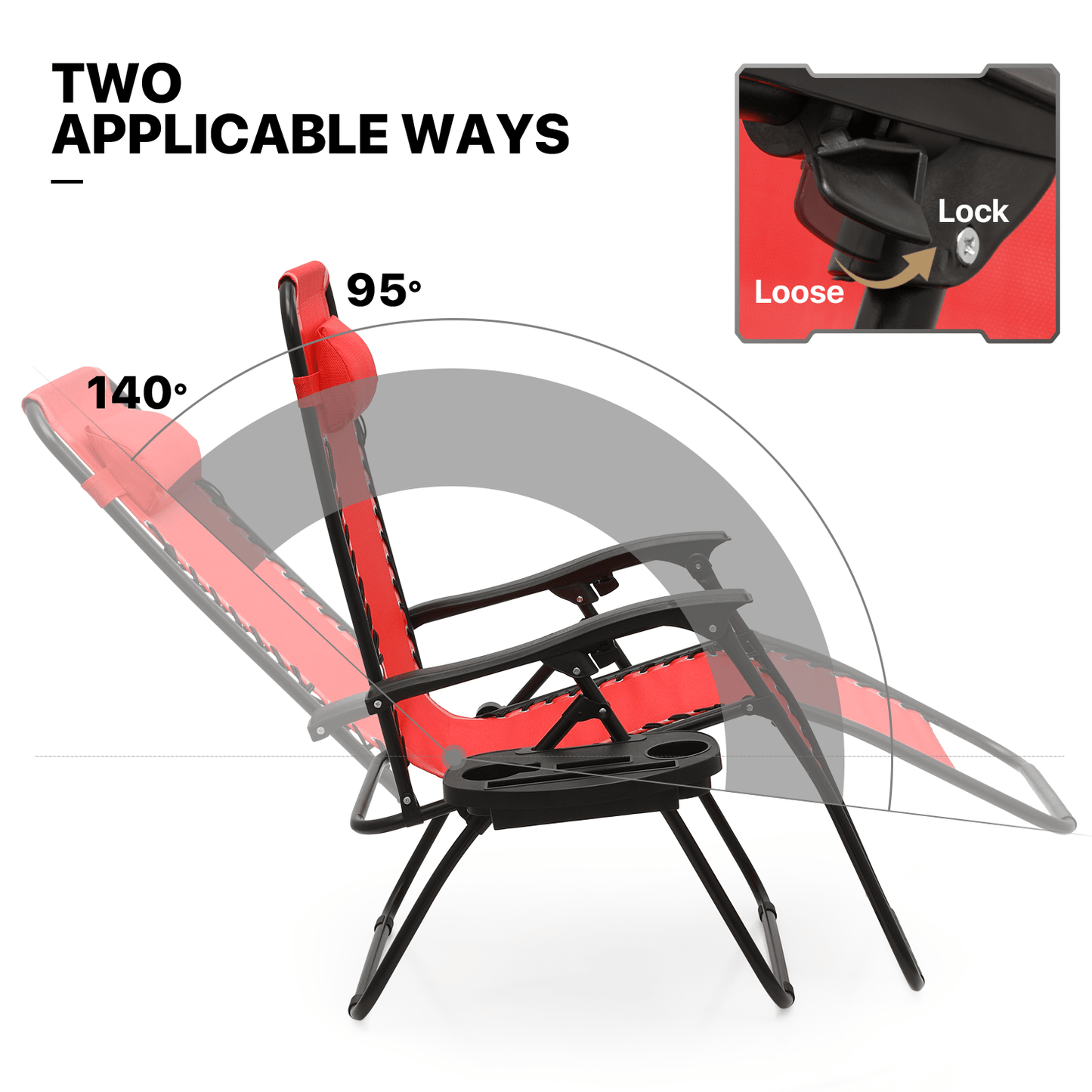 MoNiBloom Zero Gravity Chairs Set of 2 Outdoor Folding Patio Lounge Chairs