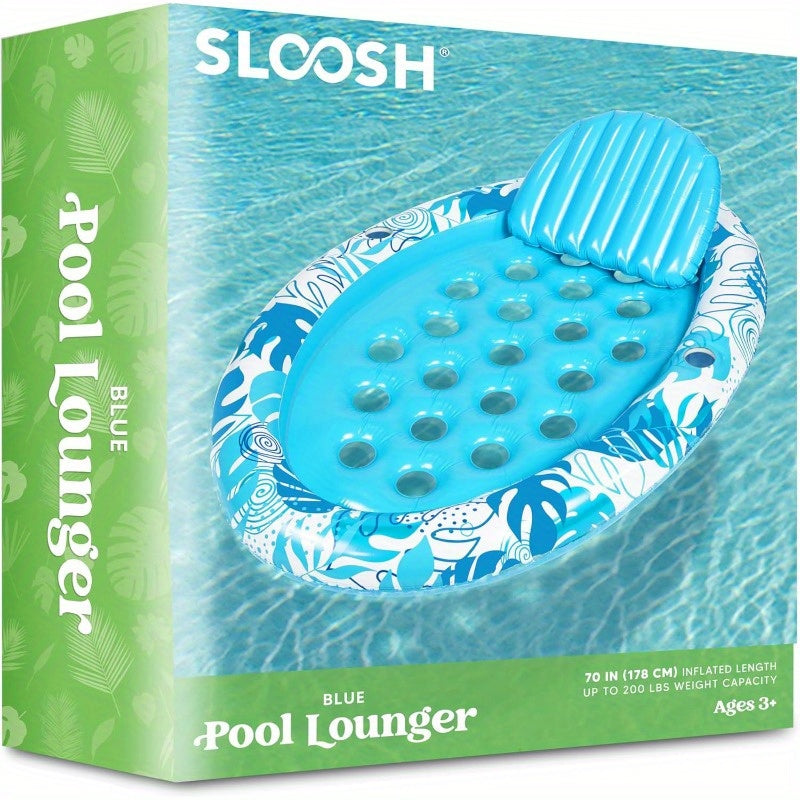 SYNCFUN Inflatable Tanning Pool Floats Adult-Oval Tanning Float Lounger for Adults Raft, Sunbathing Lounge Cool Water Party Games Lake Beach Swimming Pool Sun Tan Tube with Backrest Cup Holders
