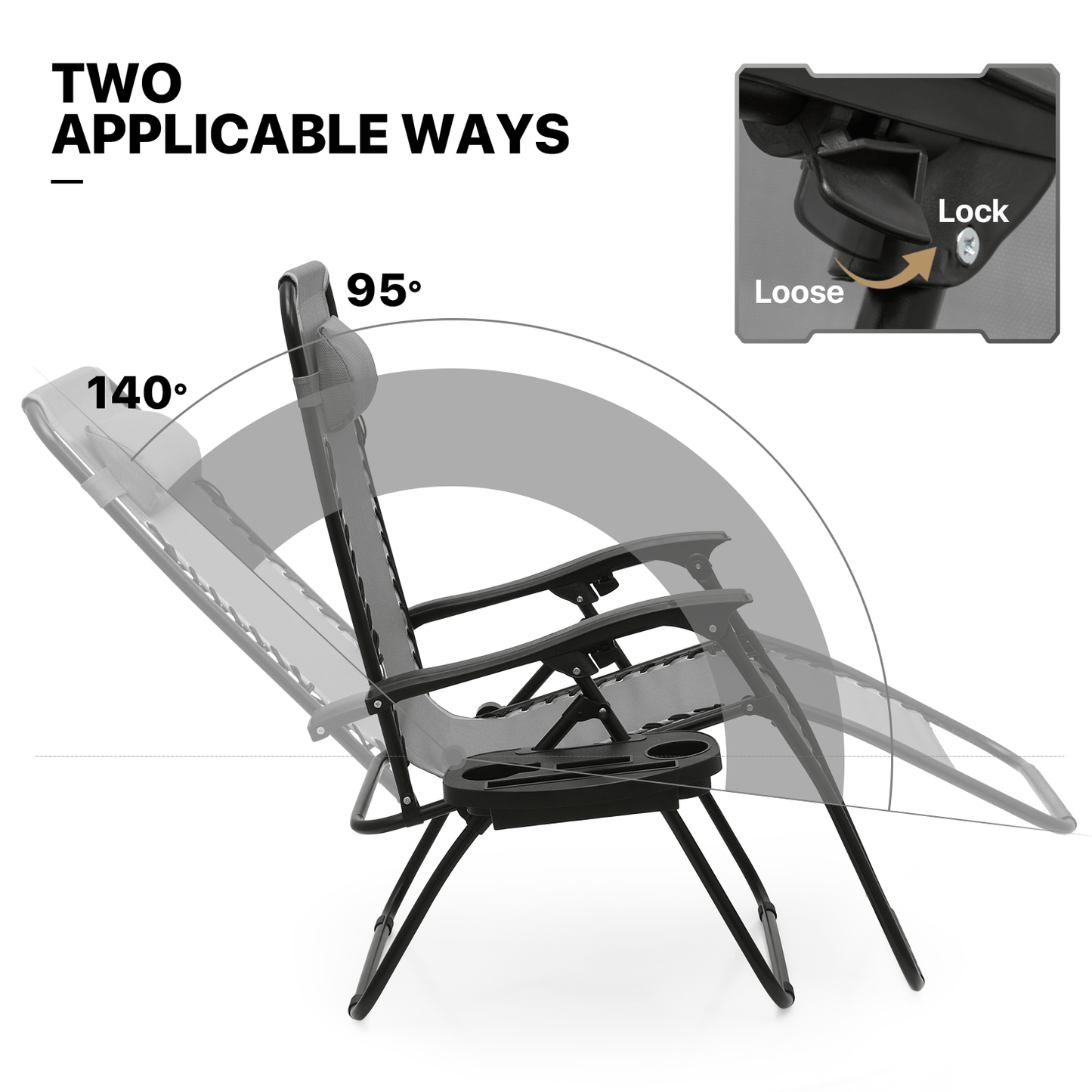 MoNiBloom Zero Gravity Chairs Set of 2 Outdoor Folding Patio Lounge Chairs