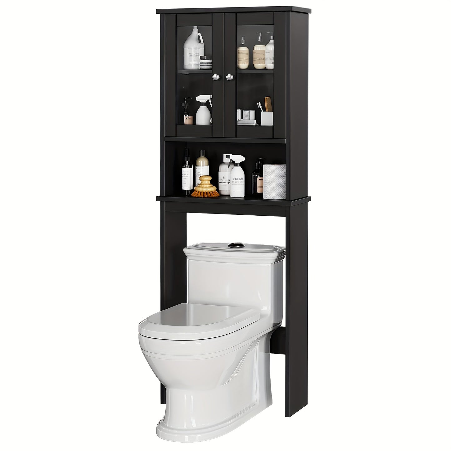 JY QAQA Over The Toilet Storage Cabinet White Space Saver With Adjustable Shelf