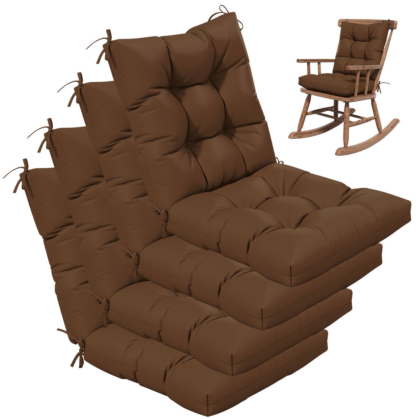 Set of 4 Outdoor Swing Cushions 22.5x22.5 Inches Waterproof All Season