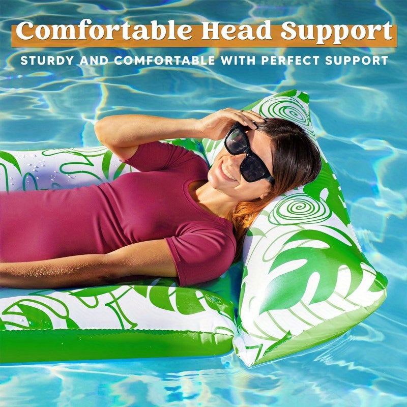 SYNCFUN 2-Pack Inflatable Pool Floats Mat - XL Pool Floaties Adults Size With Headrest, Sun Tanning Raft Lake Beach Swimming Pool Party Balloons Toys Floating Lounge Above Water Keep Cool