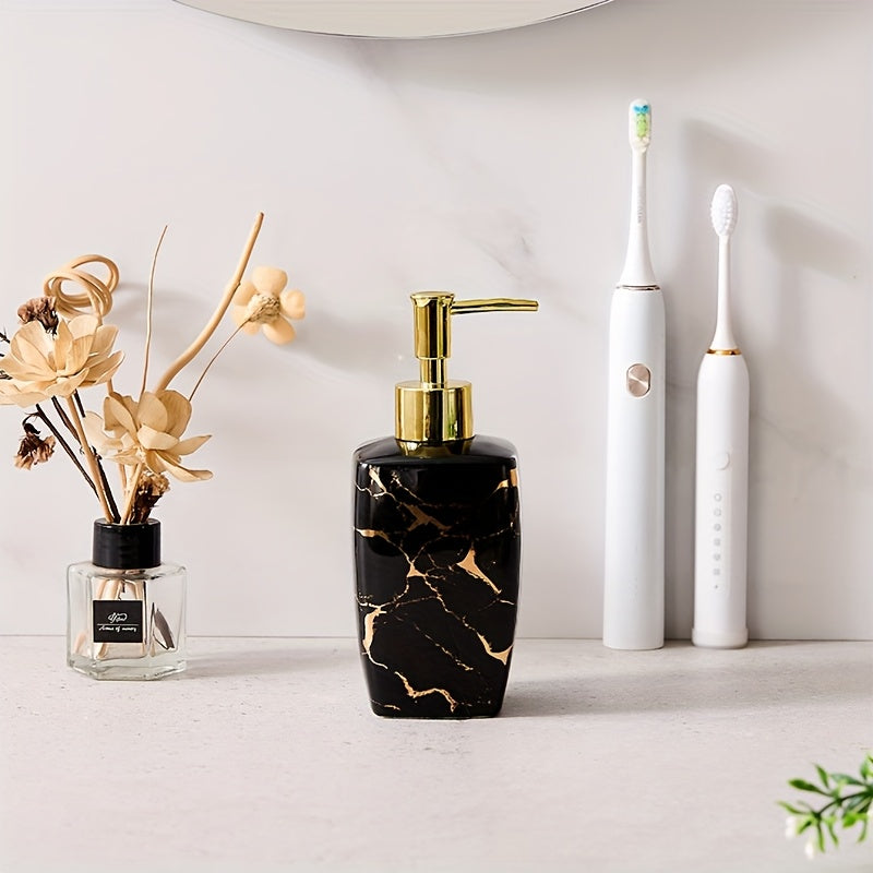 Four Piece Modern Minimalist Ceramic Bathroom Set Lotion Dispenser And Tumbler