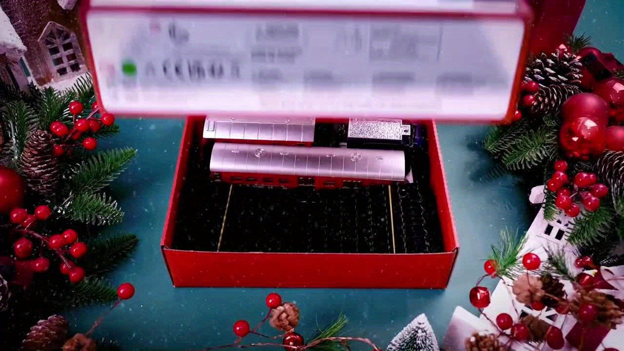 Electric Christmas Train Set For Kids Steam Locomotive