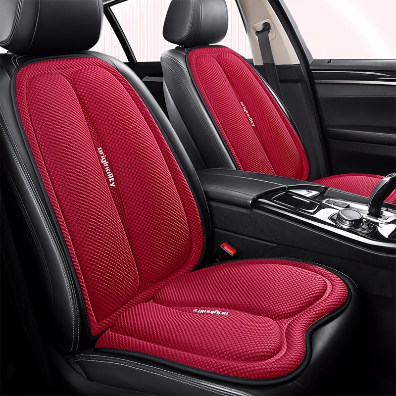 Car Accessories 2-Piece Set, Universal Square Car Seat Cushion + Backrest Pad for All-Season Use – Breathable & Cool in Autumn/Warming Winter Comfort Design. Easy to Install Multi-Layered Space Patterns, Perfect