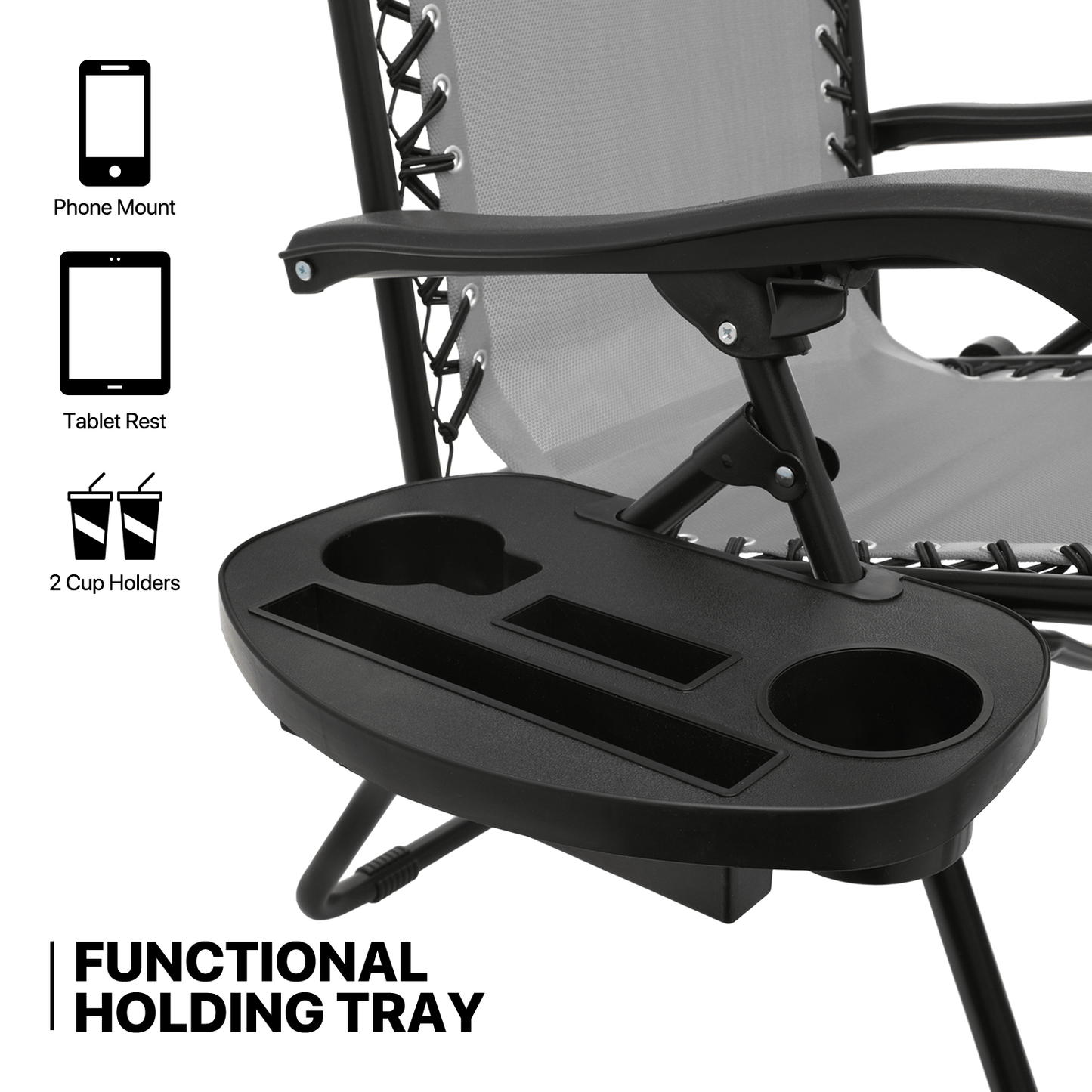 MoNiBloom Zero Gravity Chairs Set of 2 Outdoor Folding Patio Lounge Chairs