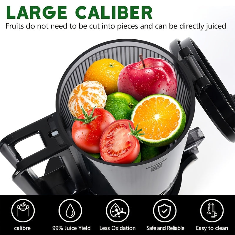 [350w Cold Press Juicer] 350w Cold Press Juicer Masticating Juicer | 4.7 Wide Feed Chute, High Juice Yield, Easy To Clean | Ideal For Whole Fruits And Vegetables, A Must-Have For Your Kitchen, Perfect Gift Idea