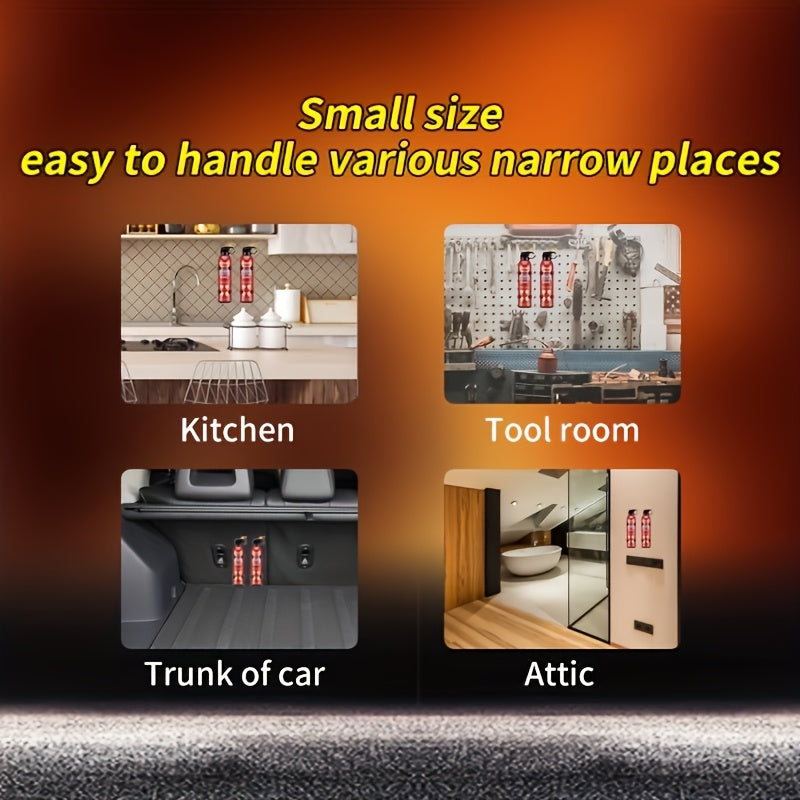 Portable Fire Extinguisher | 4-in-1 Small Fire Extinguisher For Home, Garage, Kitchen, Car | For Electric, Textile And Grease Fires | Non-Toxic, Easy Clean | Wall Mount Include
