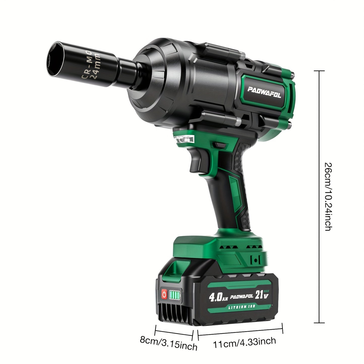 Cordless Impact Wrench 21V 1500Nm Torque Half Inch Drive With 2 Batteries Case