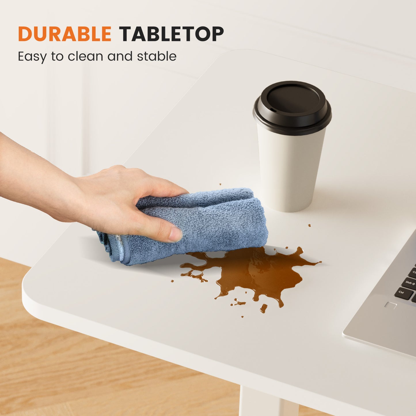 [Durable Adjustable Bed Table] Adjustable Bed Table with Lockable Wheels | Sturdy and Durable for Hospital and Home Healthcare Use