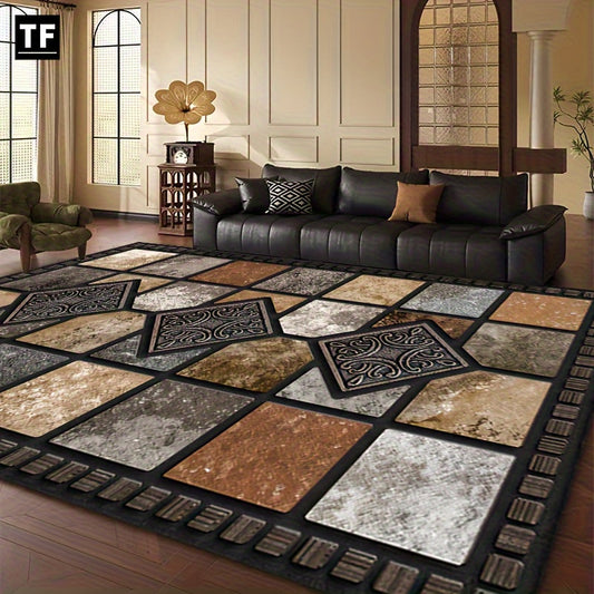 Lux Marble Tile Mat With Rubber Backing For Living Room And Entry Indoor Outdoor