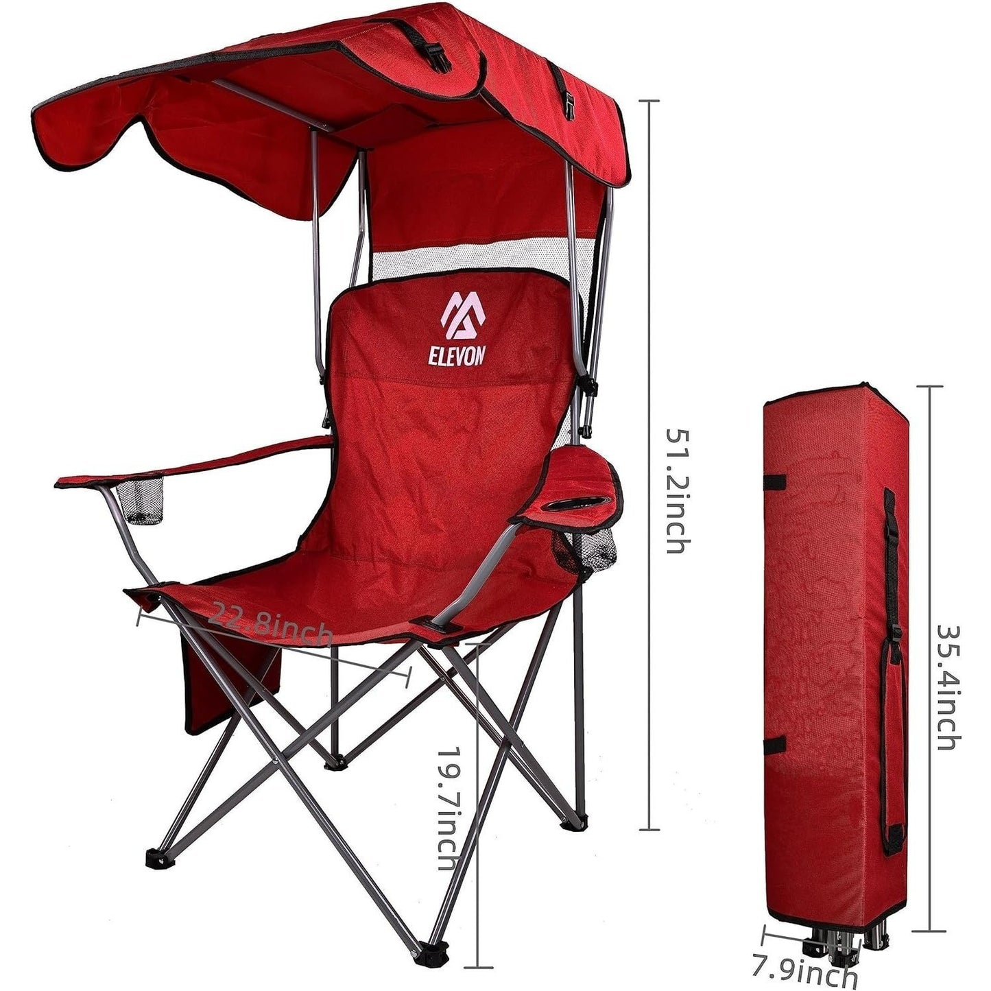 BalanceFrom Canopy Chair Folding Camping Recliner Support with Carrying Bag