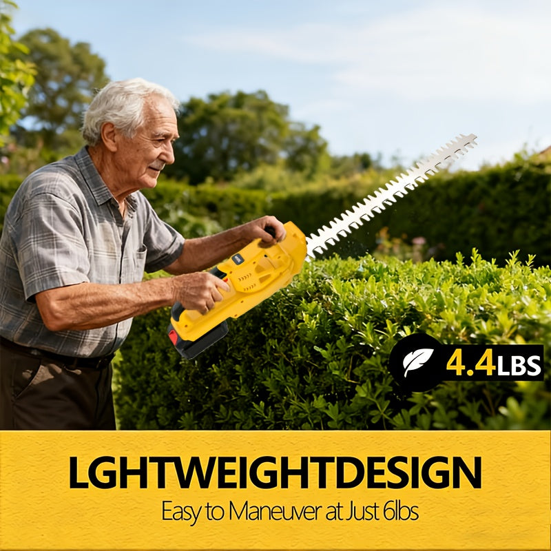 21V Rechargeable Hedge Trimmer With Rotating Handle For Lawn And Shrub Care