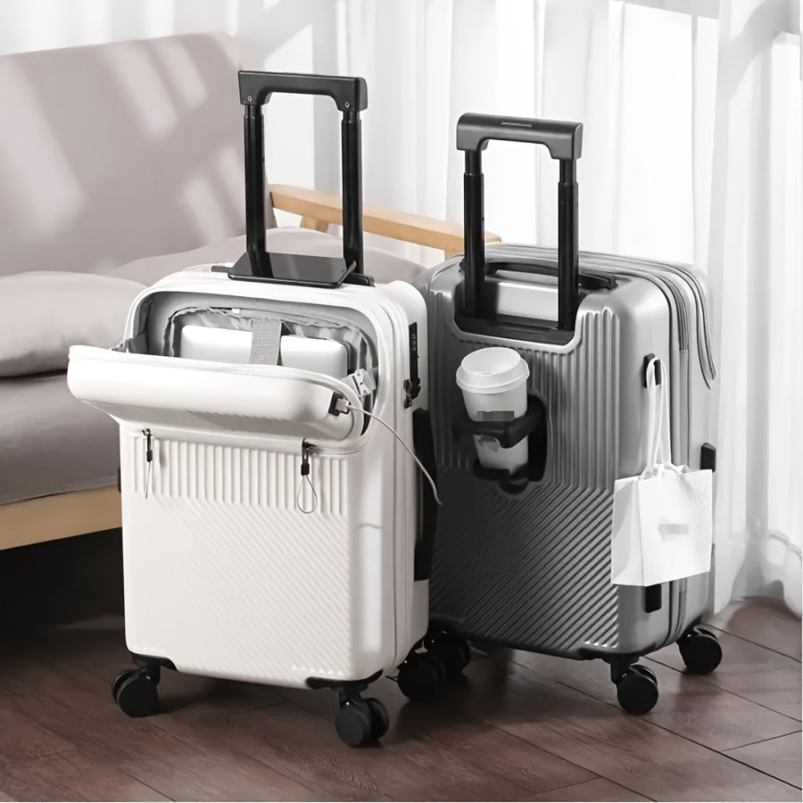 1pc 20 Inch Luggage, Travel Function Boarding Case, Luggage with Password Lock And Wheels, Suitable for Daily Use As A Neutral Bag Big Capacity Suitcase