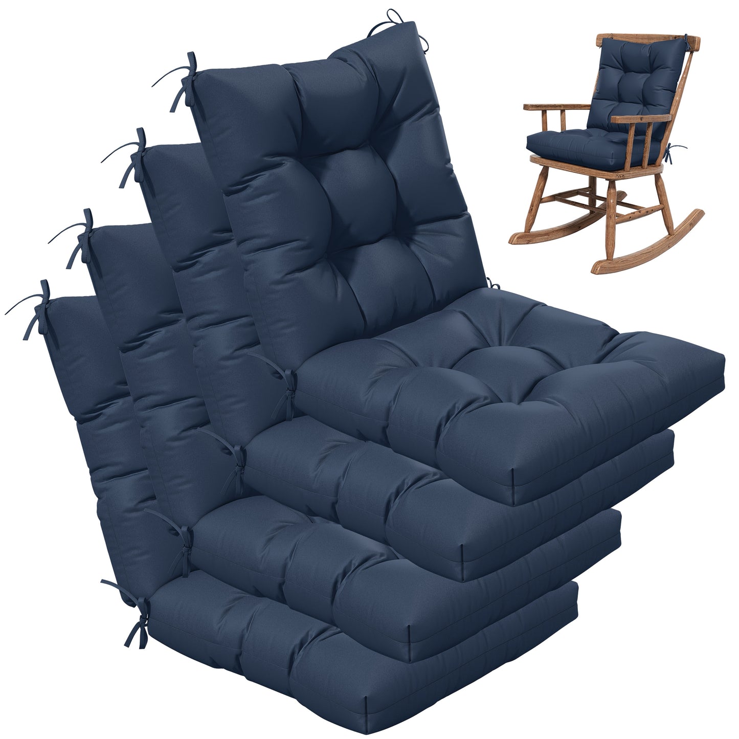 Set of 4 Outdoor Swing Cushions 22.5x22.5 Inches Waterproof All Season