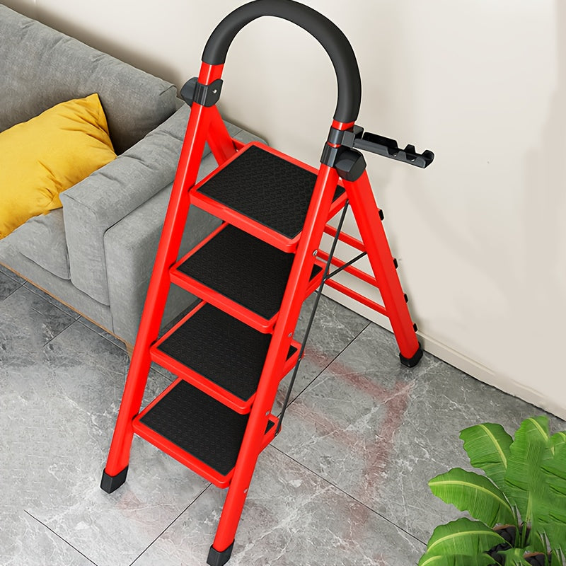 Foldable Footstool Ladder 3 Steps 400 Lb Capacity Non Slip Pedals