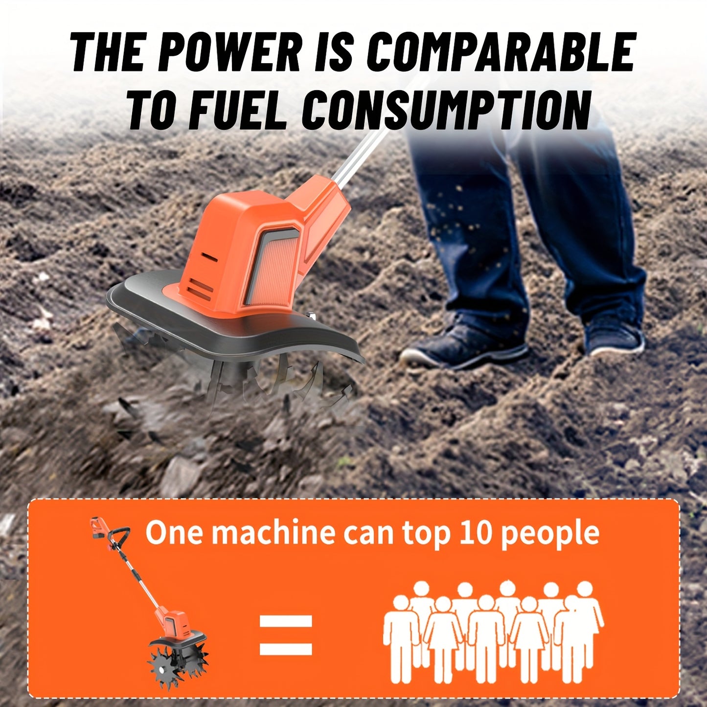 Cordless 20V Garden Tiller Rotary 9 Inch 360 RPM Portable