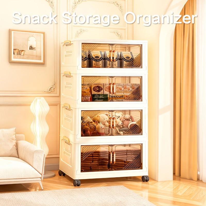5 Pack Stackable Storage Bins With Rolling Drawers For Closet Organization