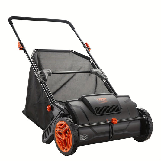 VEVOR Push Lawn Sweeper 21 Inch Leaf And Grass Collector 3.5 CuFt Hopper Brushes