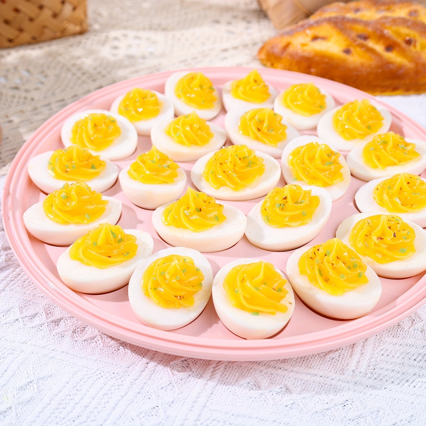 3pcs Deviled Egg Trays, Brown 11.8 Inch Plastic Egg Platters With Lid, Portable Egg Containers With 66 Slots/45Slots, Mother'S Day Gift, For Kitchen, Easter, Wedding, Valentine'S Day, Holiday Parties, Birthday Parties, Outdoo