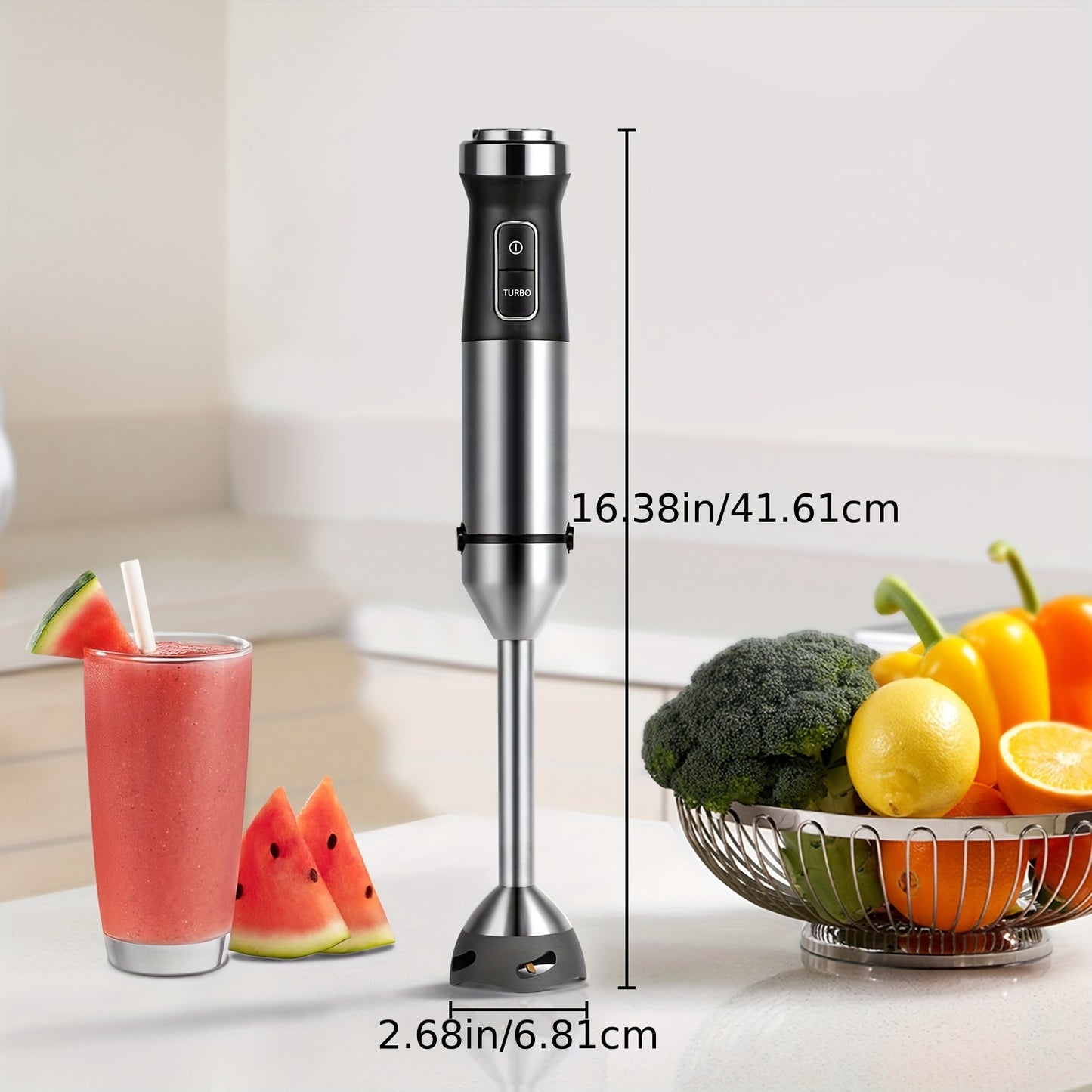 [6-In-1 Immersion Blender] GDOR 6-In-1 Immersion Blender Handheld - 1000W Powerful Scratch Resistant Hand Blenders for Kitchen - 20 Speed And Turbo Mode, Low-Noise, Beaker Chopper Whisk Milk Frother, Baking Supplies And Equip