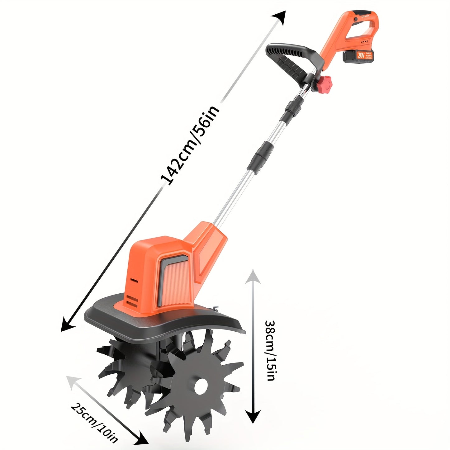 Cordless 20V Garden Tiller Rotary 9 Inch 360 RPM Portable
